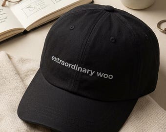 Extraordinary Woo Embroidered Dad Hat, Minimalist Cotton Baseball Cap