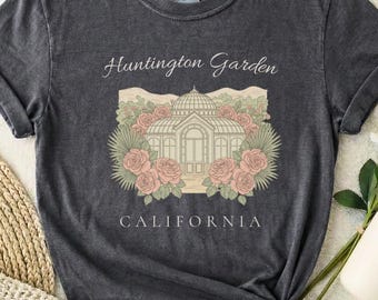 Camiseta Huntington Garden | Camiseta do Conservatório Botânico da Califórnia, Vintage Comfort Colors