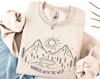 Moletom Wander Crewneck para trilhas, algodão Gildan 1800