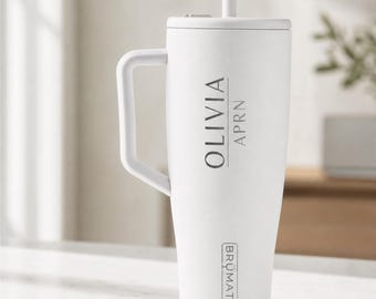 Personalized Nurse Tumbler | Custom RN, APRN, LPN, Laser Engraved BrüMate Era 40 oz Cup | Nurse Graduation Gift