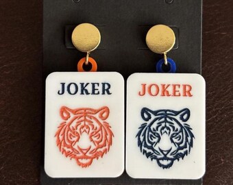 Joker Tiger Mahjong Earrings