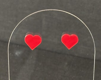 Heart Stud Earrings: Red, Pink, or Confetti Sparkle