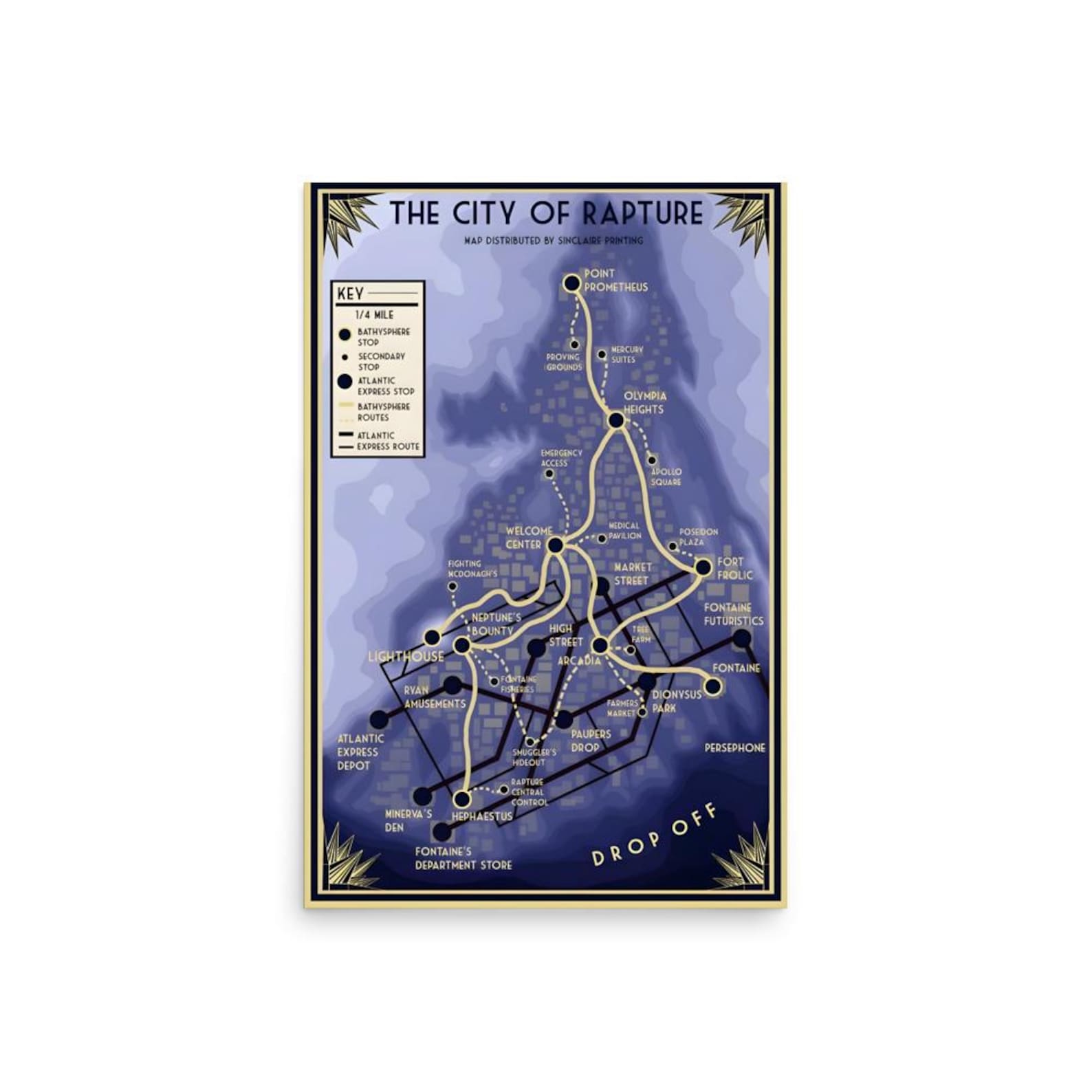 Bioshock - Map of Rapture Poster - Etsy