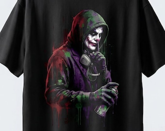 Camiseta urbana cuadrada con gráfico de pintura en aerosol de Urban Joker