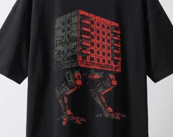 Concrete Mech Walker Graphic Drop Shoulder Relaxed Fit Streetwear T-Shirt