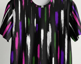 Abstract Brush Stroke All Over Print Unisex Streetwear Tee