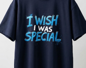 Camiseta urbana extragrande con gráfico grunge y texto "Ojalá fuera especial"