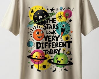 The Stars Look Very Different Today Graphic Regular Fit Streetwear T-Shirt