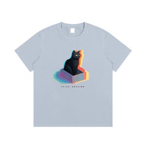 Camiseta de calle de corte regular con gráfico de gato con fallo Think Outside imagen 9