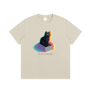 Camiseta de calle de corte regular con gráfico de gato con fallo Think Outside imagen 8