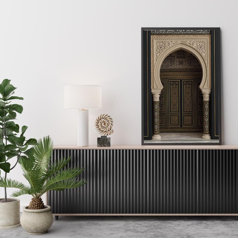 Moroccan Door Wall Art | Islamic Arch Print | Andalusian Pattern | Riad ...