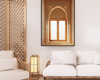 Moroccan Window Digital Print | High-Quality JPG Wall Art | Instant Download | 16x20, 15x21, 16.5x23.4, 18x24, 24x36