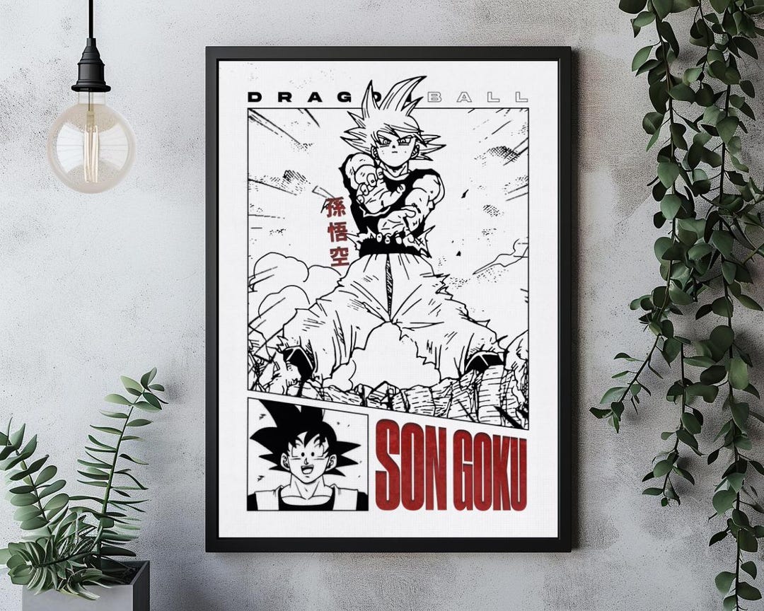 Son Goku Poster, Dragon Ball Art Print - Goku DBZ Anime/manga Poster ...