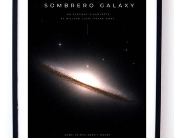 Sombrero Galaxy Wall Art, Messier 104 Poster Digital Download, Deep Space Astronomy Print, Cosmic Spiral Galaxy Decor
