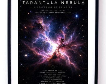 Tarantula Nebula Poster, Large Magellanic Cloud Wall Art Digital Download, Deep Space Astronomy Print, Starforge Decor, Science Gift