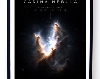 Carina Nebula Poster, Cosmic Birthplace Wall Art Digital Download, Deep Space Telescope Print, Astronomy Science Decor, Stargazer Gift
