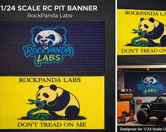 RC Scale Banner | RockPanda Labs Mini Pit Banner | 1/24 RC Crawler Garage, Diorama & Comp Table Accessory