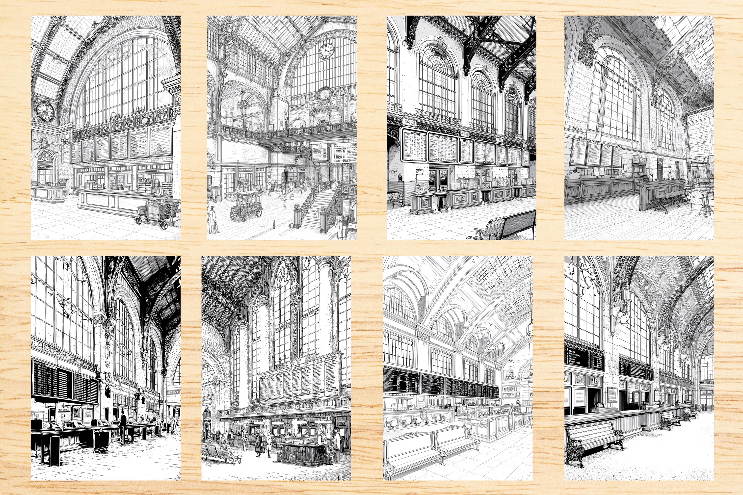 Grand Terminal Coloring Page Collection | Historic Train Station ...