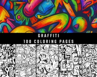 グラフィティぬりえブック：100のアーバンアートデザイン（デジタルダウンロード）