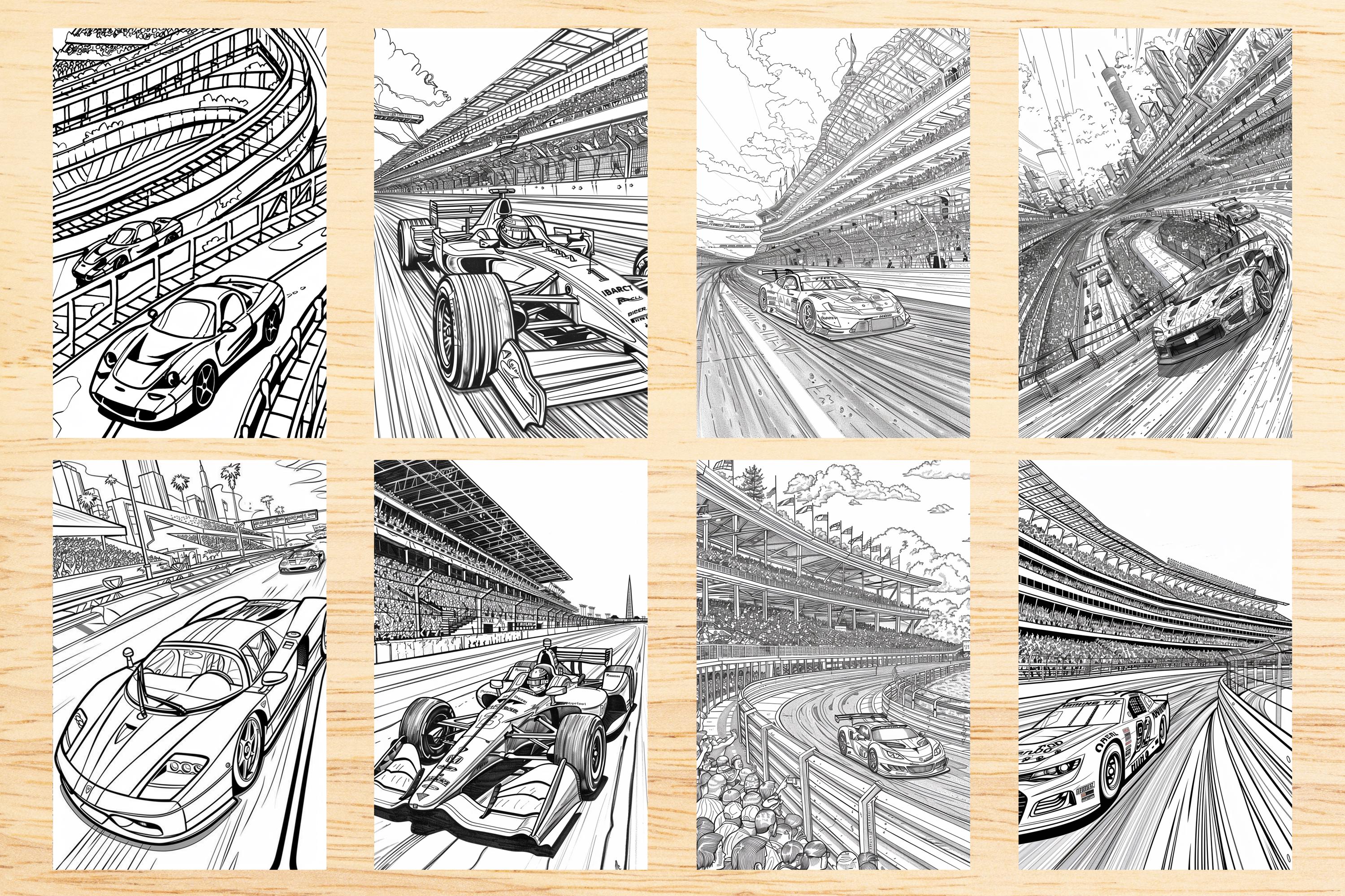 Race Car Coloring Pages – 50 Racing Legends Designs (digital Download ...