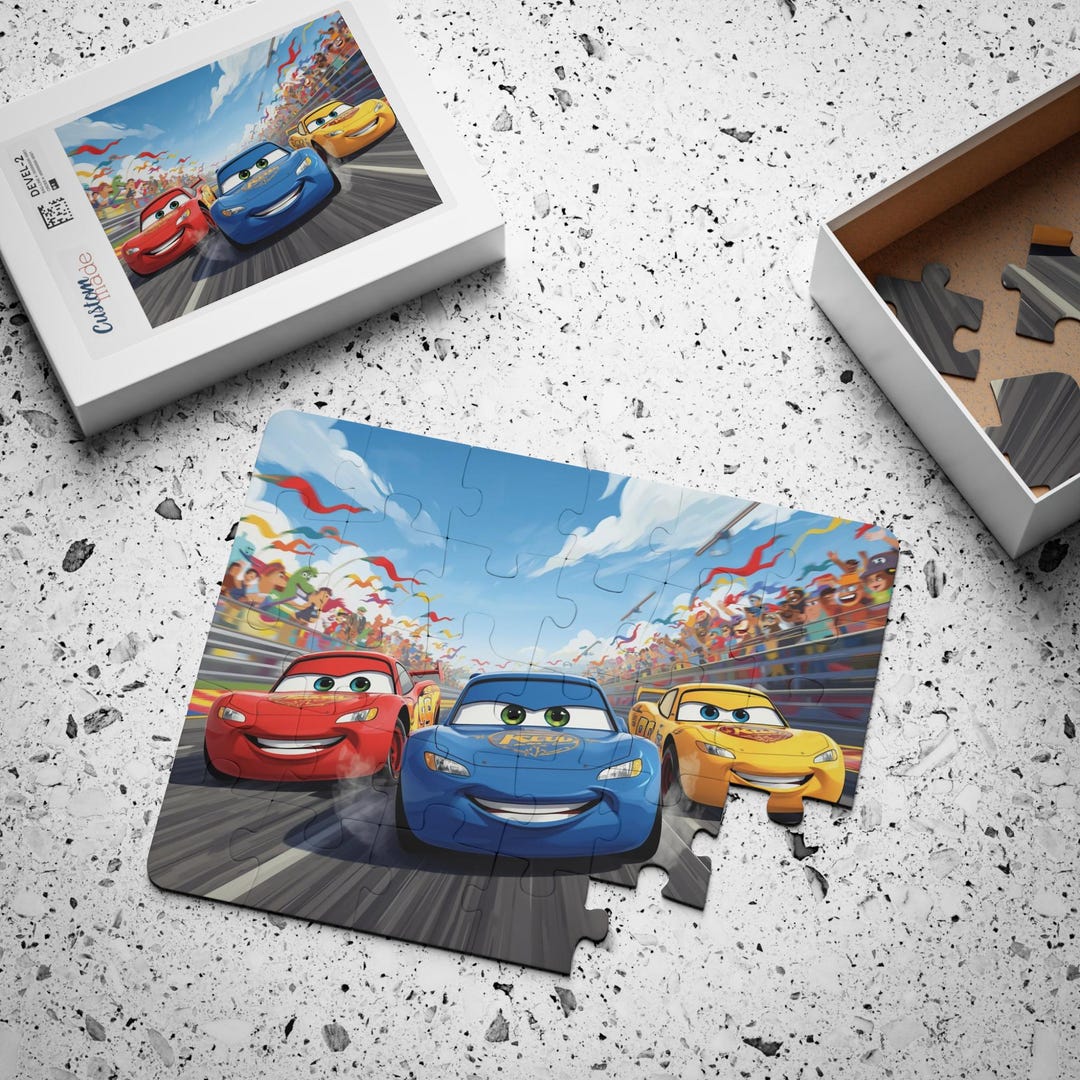 Racing Cars Jigsaw Puzzle for Kids, Colorful Speed Track Adventure With ...