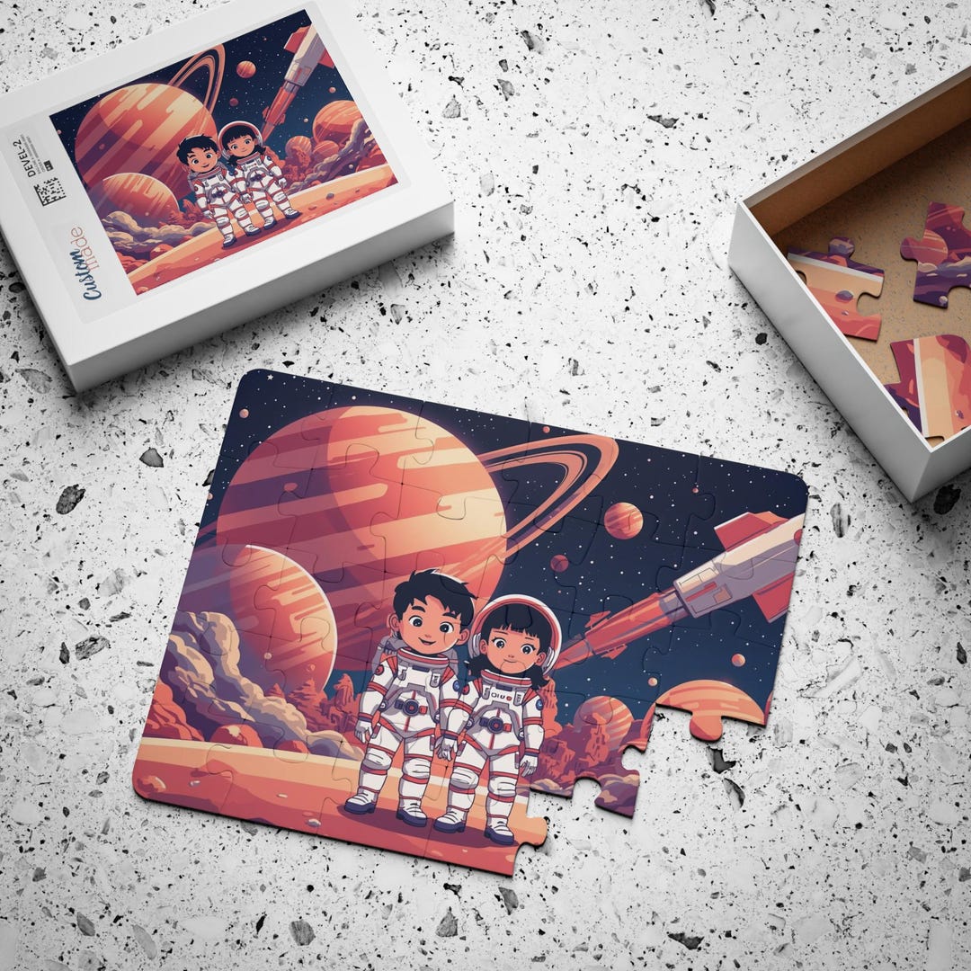 Space Astronaut Jigsaw Puzzle for Kids, Cute Outer Space Adventure With ...