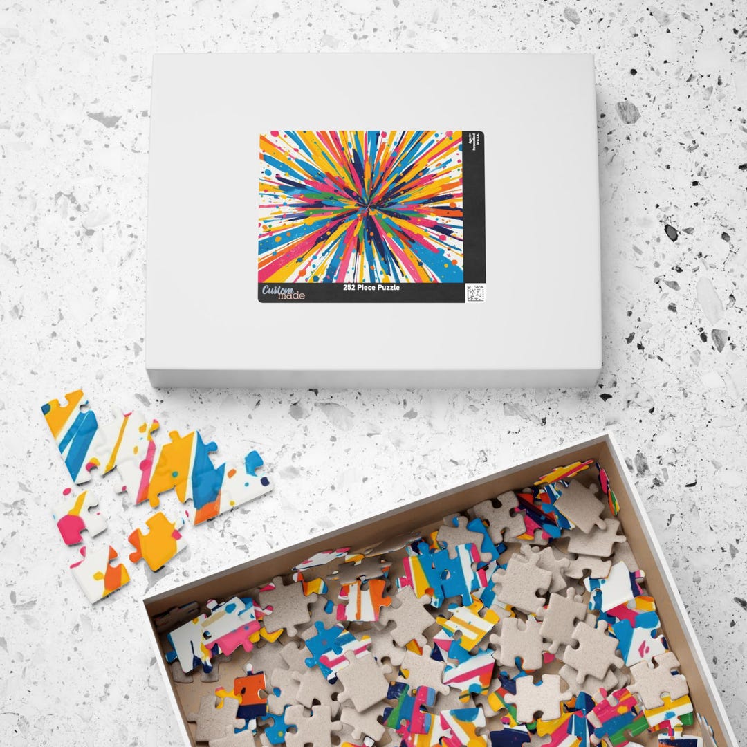 Color Splash Puzzle – Abstract Modern Art Jigsaw, Vibrant Rainbow ...