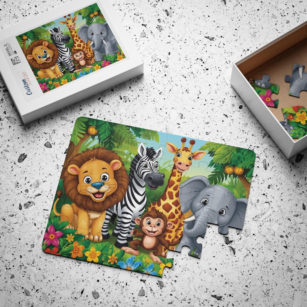 Jungle Animals Kids Puzzle – 30 Piece Safari Jigsaw for Toddlers ...