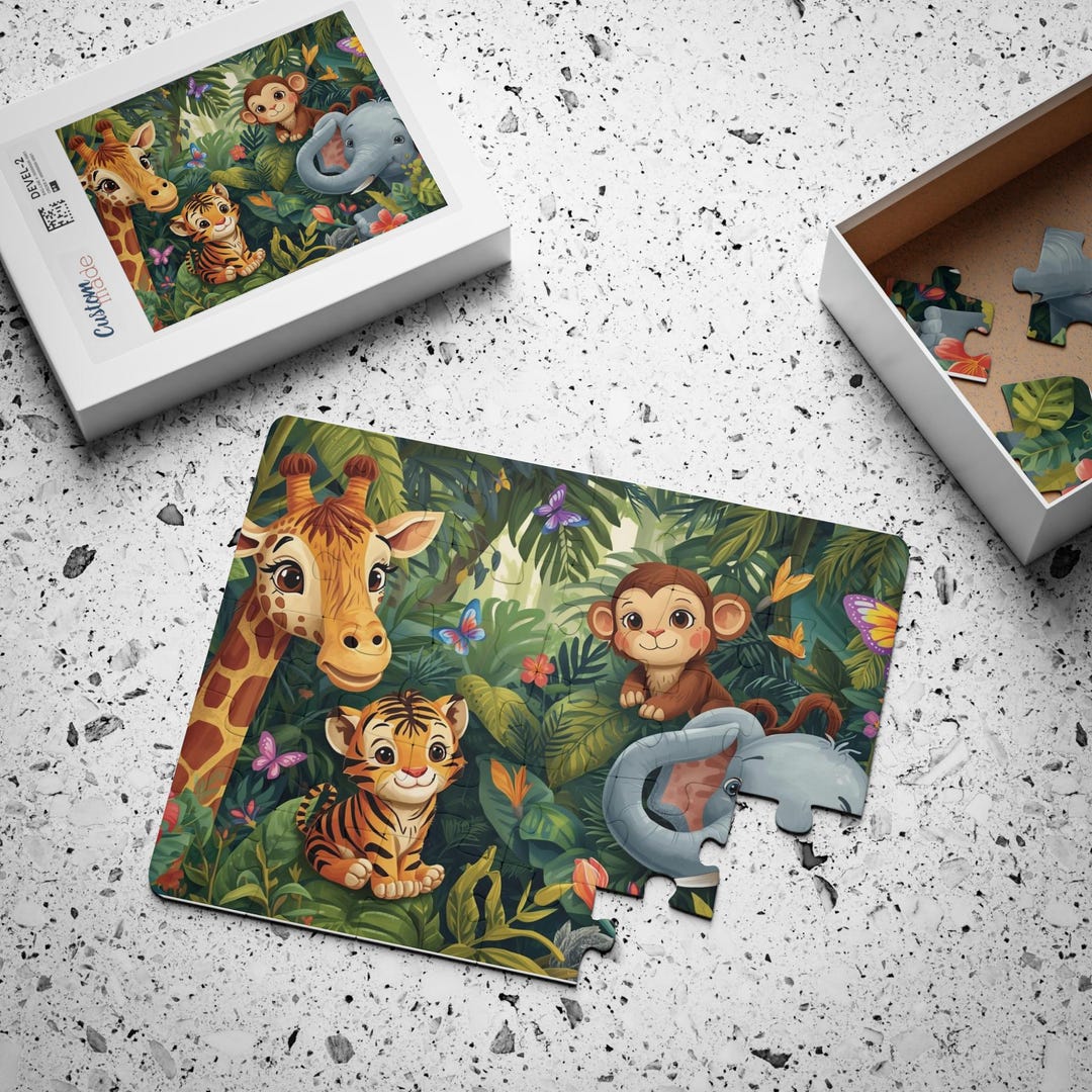 Jungle Animals Puzzle for Kids | Cute Zoo Animal Jigsaw Puzzle ...