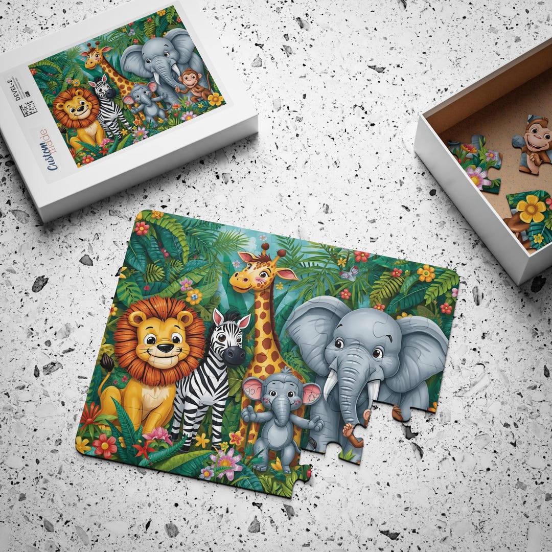 Jungle Animals Puzzle for Kids, Safari Animal Jigsaw Puzzle, Lion ...