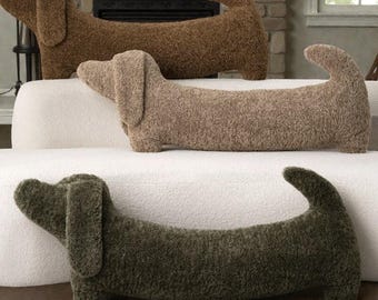 Cuscino lungo in peluche a forma di cane kawaii, decorazione per la cameretta dei bambini, regalo di compleanno