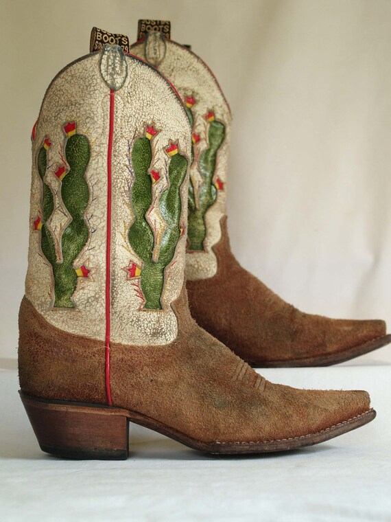 justin suede cowboy boots