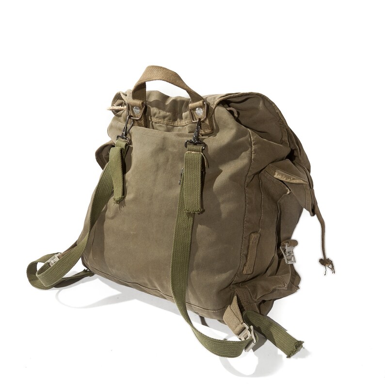 Vintage Military Backpack Ruck Sack Oversized Bag Army Green Etsy