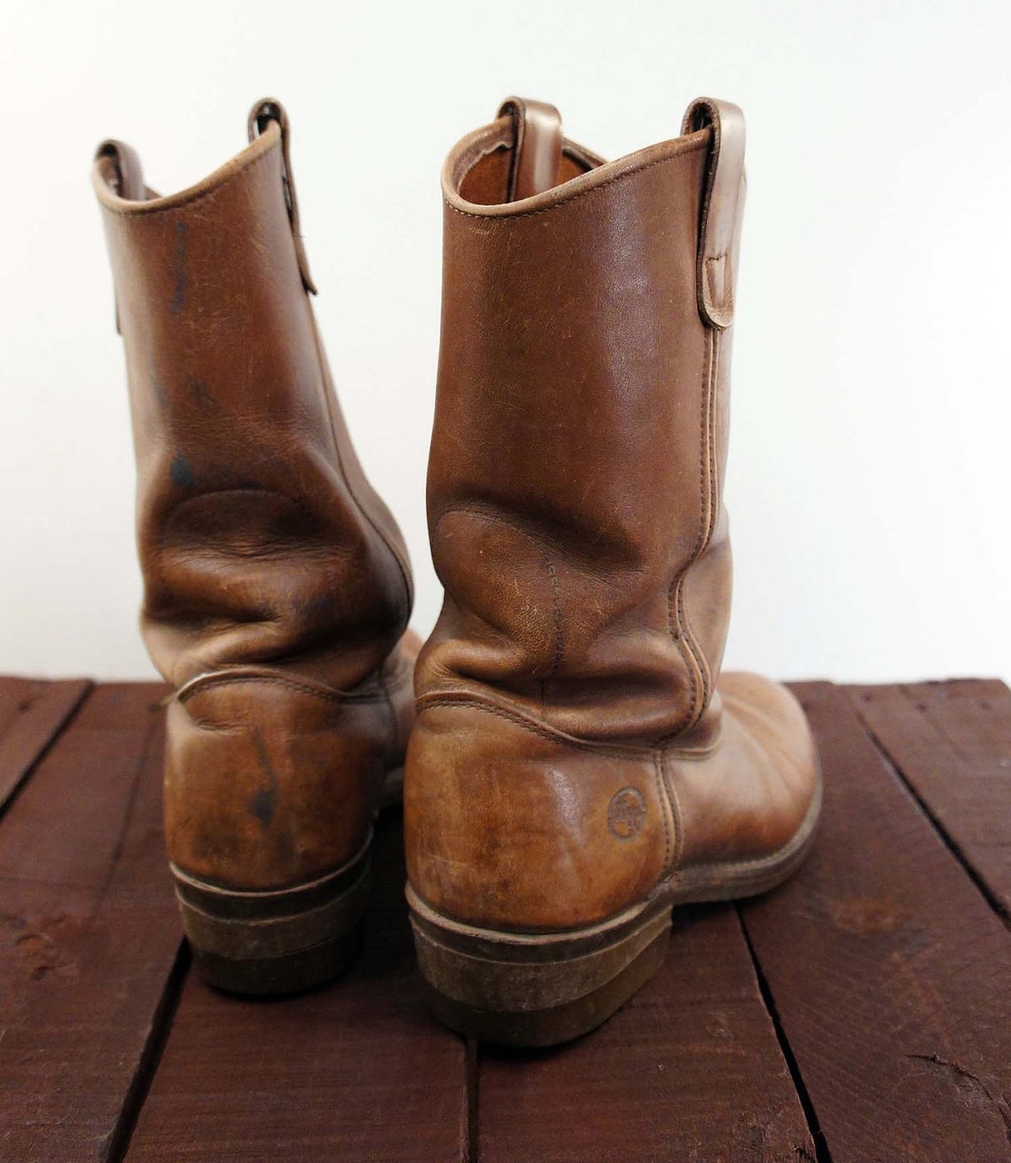 HH Rustic Cowboy Boots Doubling as Motorcycle Boots in Brown | Etsy