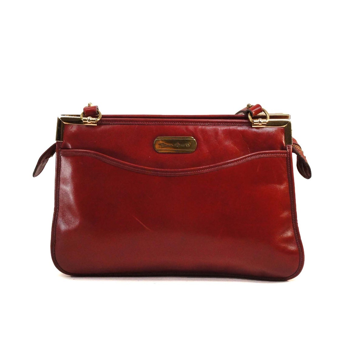 Vintage Etienne Aigner Handbag in Signature Burgundy Leather | Etsy