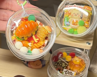Mini Clear 8.5cm PVC Bag: Food Charm Keychain Display, Wearable Display