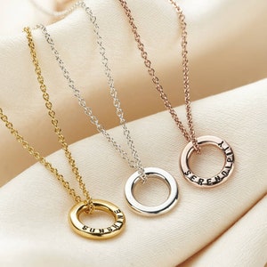 Personalized Sterling Silver Micro Message Necklace: Handmade Name Ring