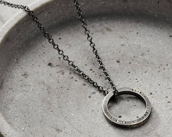 Personalised Men’s Quote Circle Necklace | birthday gift | handmade | gift for men |  perfect men's gift | Father's Day | Handmade