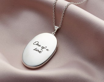 Personalised Large Oval Script Locket  | birthday gift | handmade | gift for women