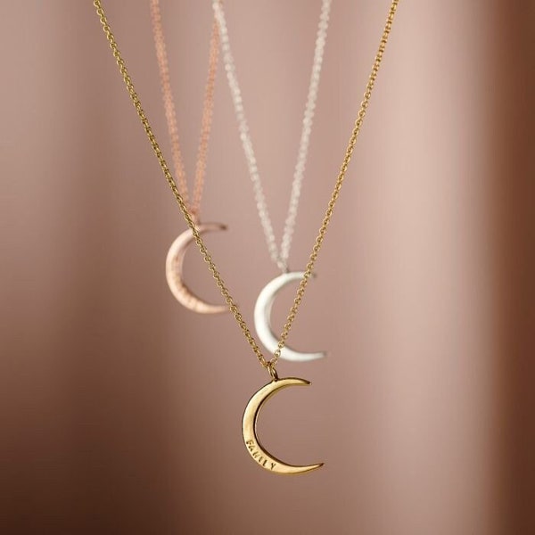 Personalised Crescent Moon Necklace | personalised moon | Celestial Necklace | birthday gift | handmade | gift for women | moon jewelry