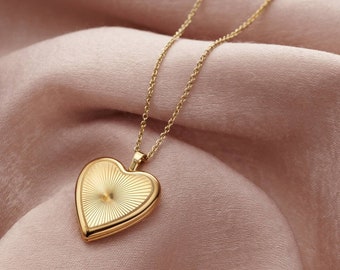 Sunburst Heart Locket Necklace | birthday gift | handmade | gift for women