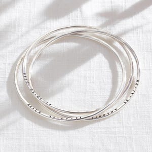 Personalisierte russische Ring Armreifen Set | Handgemachte miteinander verknüpfte Armreifen | Geschenk für Frauen