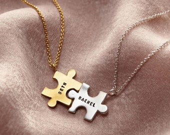 Personalised Friendship Jigsaw Necklace Set | Best Friend Necklace Set | gift for women