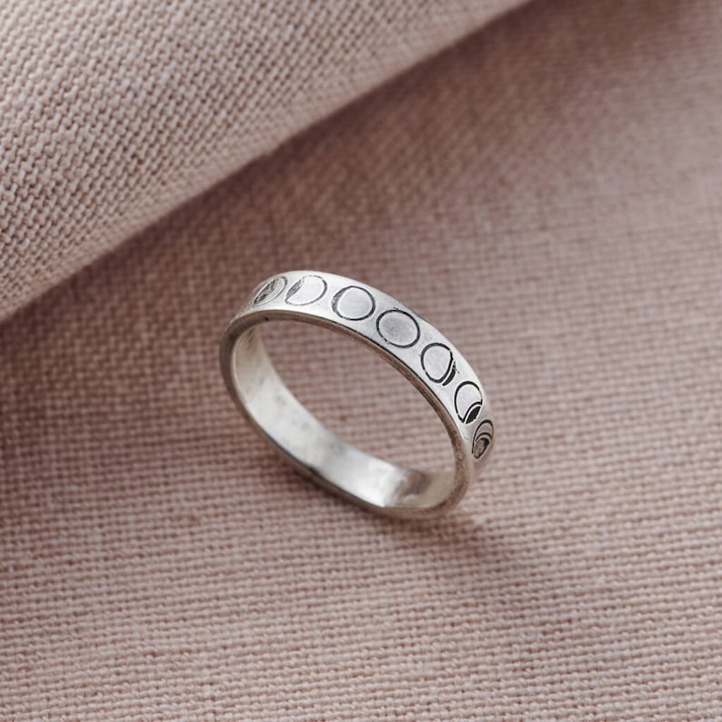 Personalised Phases Of The Moon Ring birthday gift handmade gift for women image 3