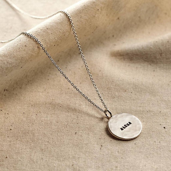 Hammered name necklace online