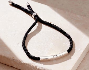 Men’s Cord Personalised ID Bracelet