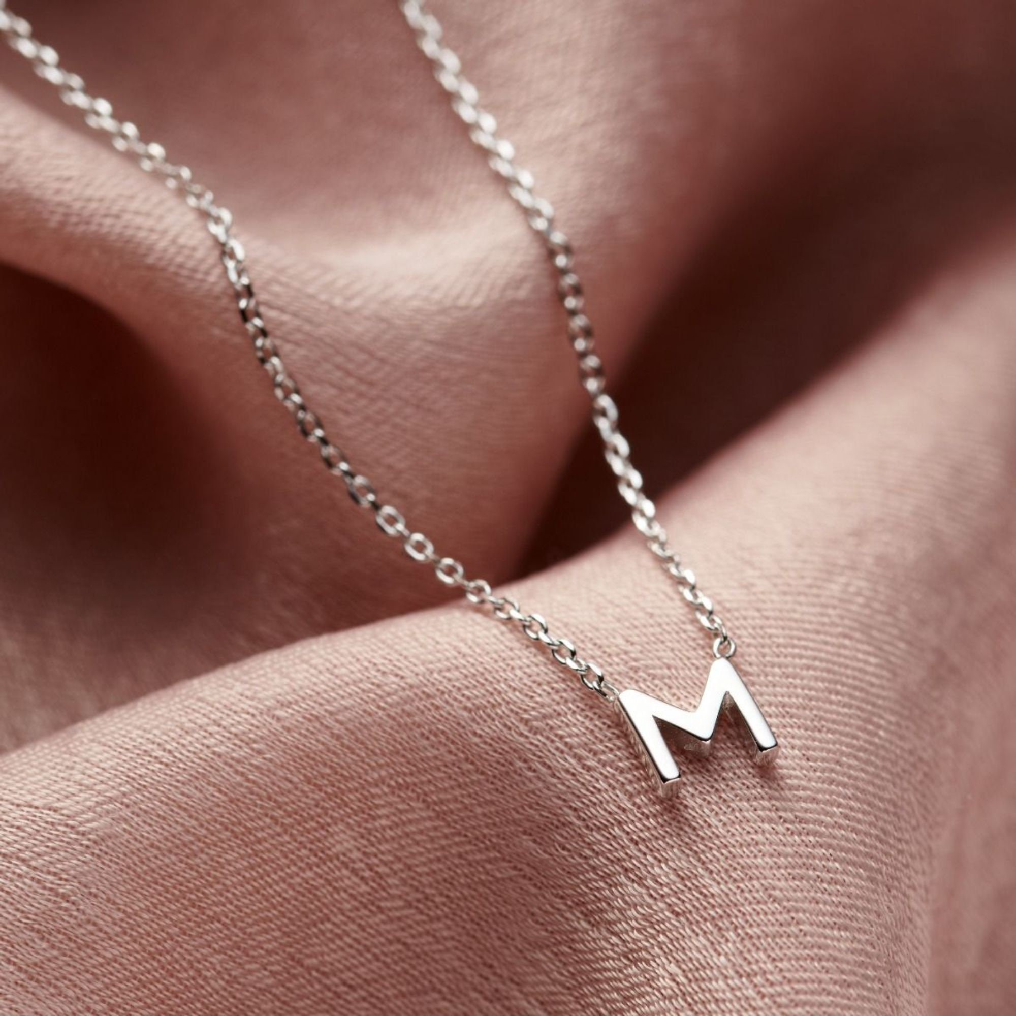 Men's Silver Initial Necklace By Posh Totty Designs