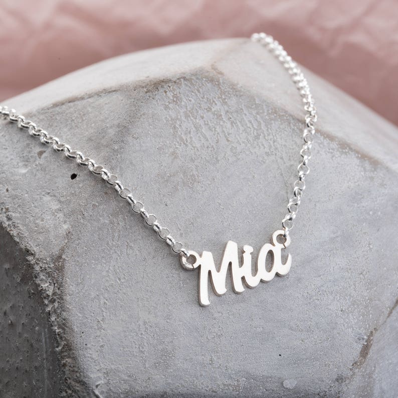 Personalised Name Necklace Custom Sterling Silver Name Necklace Gold Name Jewelry Gift for Her Birthday Gift Bridesmaid Gift image 5