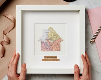 Personalised 'My Home' Map Picture|   | birthday gift | handmade | gift for women