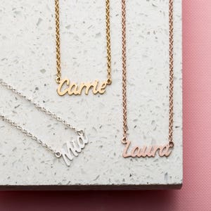 Personalised Name Necklace Custom Sterling Silver Name Necklace Gold Name Jewelry Gift for Her Birthday Gift Bridesmaid Gift image 3